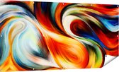 Gards Tuinposter Abstracte Kunst van Kleurrijke Verf - 180x90 cm - Tuindoek - Tuindecoratie - Wanddecoratie buiten - Tuinschilderij