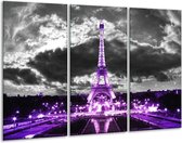 Peinture sur verre Tour Eiffel | Gris, violet, noir | 120x80cm 3 Liège | Tirage photo sur verre |  F003004