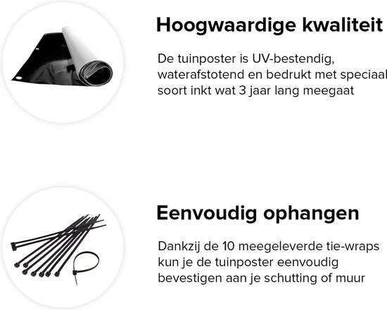 Gards Affiche de jardin Homme au Chapeau dans le Noir - Zwart Wit - 120x180 cm - Toile jardin - Décoration de jardin - Décoration murale extérieur - Tableau jardin