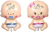 Folie ballonnen set Baby Boy en Girl - folie - ballon - boy - girl - baby - babyshower - genderreveal - geboorte - zwanger