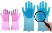 Multifunotion Silicine Gloves - Multifunctionele siliconen handschoenen - Roze - Blauw