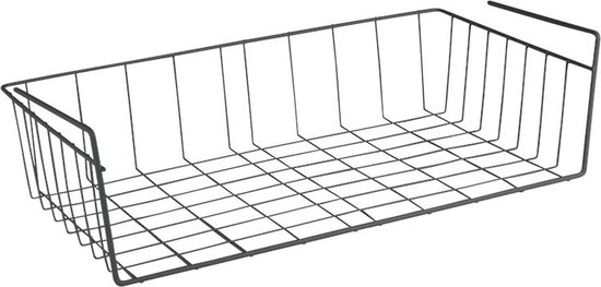 Opbergmand Onder De Plank - 2-pack Hangende Metalen Draad Organizer Voor Keuken Kast Wit