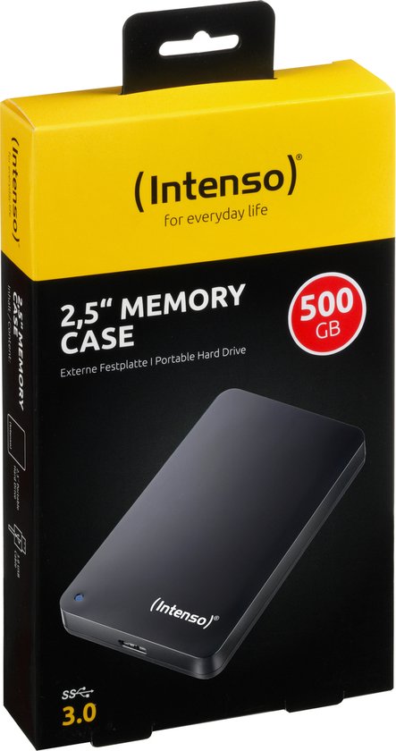 (Intenso) 2,5 inch Memory Case 500GB - Portable HDD - 500GB - USB 3.2 Super Speed - Intenso