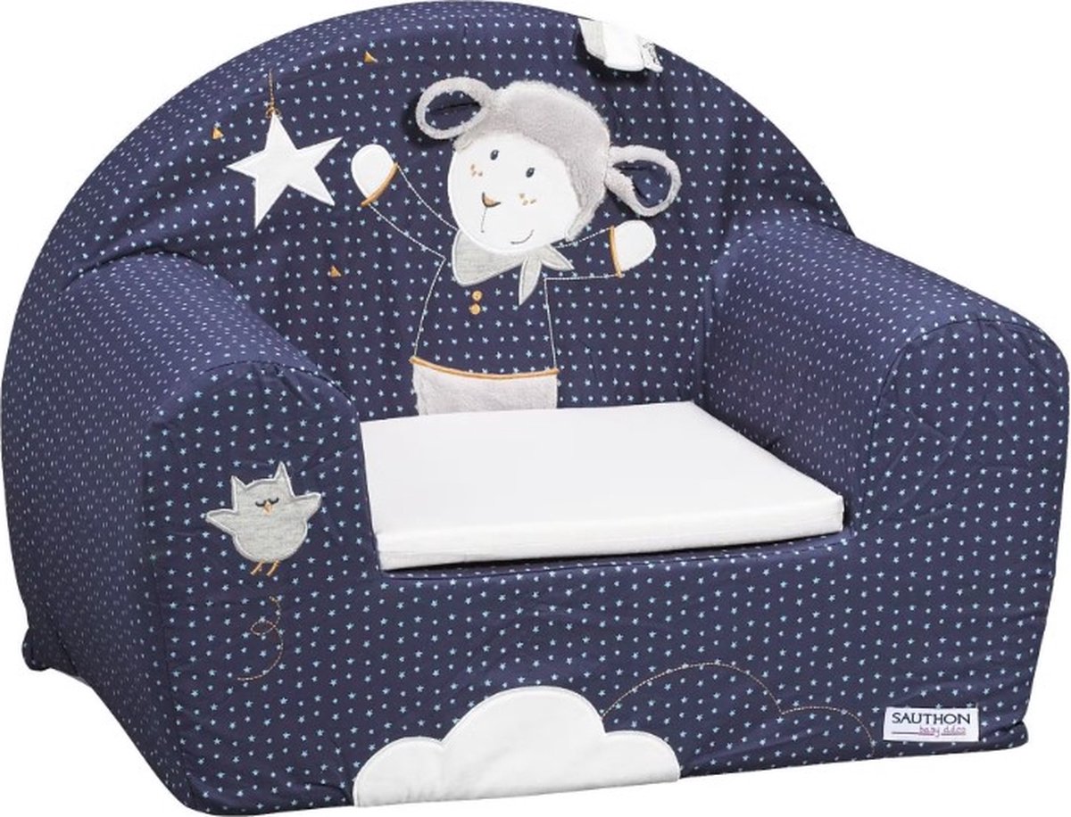 Stoel - Fauteuil - Kinder Fauteuil - Kinder stoel - Merlin - Met afneembare hoes - PVC onderkant - Leuke print