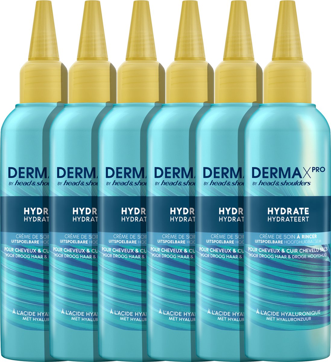 DERMAxPRO by Head & Shoulders - Hydrateert - Uitspoelbare Hoofdhuidbalsem - Met Hyaluronzuur - Voordeelverpakking 6 x 145 ml