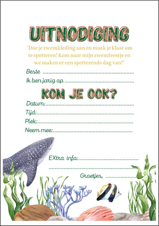 12sets Springkussen Thema Verjaardagsuitnodigingen Met Enveloppen