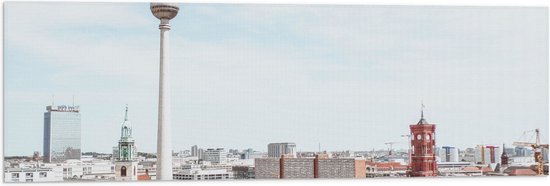 Vlag - Duitse Stad met Mooie Gebouwen - 90x30 cm Foto op Polyester Vlag