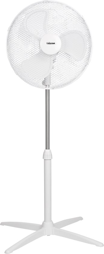 Ventilator Staand - Tristar VE-5755 Statiefventilator met 3 snelheidsstanden, Ventilator - 85° graden draaifunctie - in hoogte verstelbaar - Ø 40 cm, 45 Watt - Wit