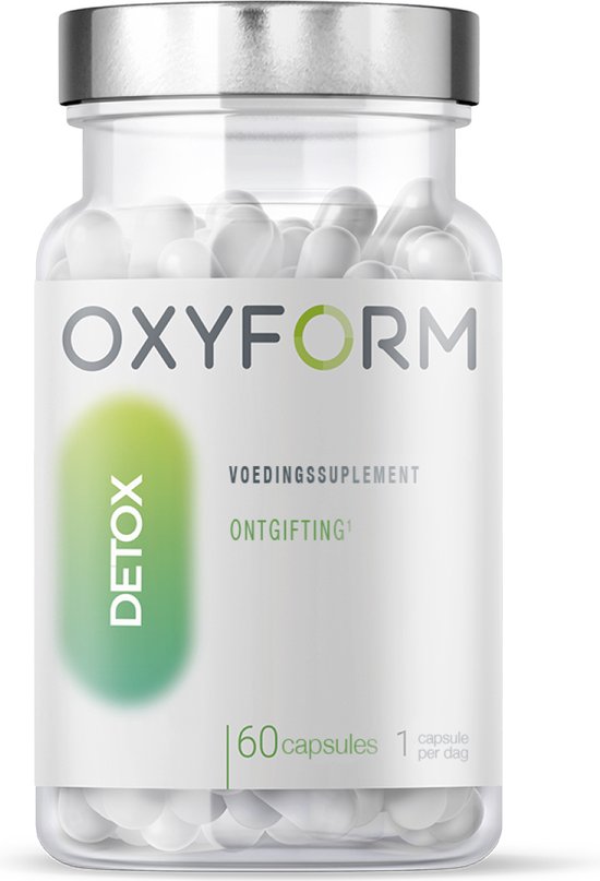 Foto: Oxyform detox plantencomplex artisjok paardebloem mariadistel 60 capsules i rode wijnstok zink vitamines b5 b6 i darmontgifter lever drainer spijsverteringscomfort circulatie