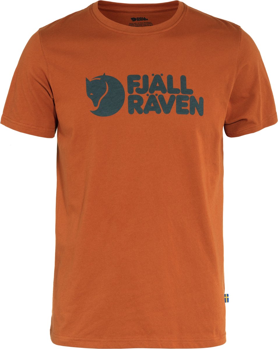 Fjallraven Logo T-shirt Men Outdoorshirt Heren Terracotta Bruin