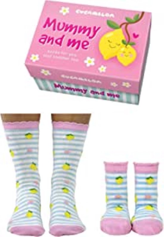 Mama en peuter dochter sokken - cadeau doos Mummy and Me Lemon sokken -  kraam cadeau -... | bol.com
