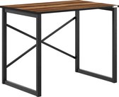 FurniChic, computertafel, bureau computertafel, laptop en PC tafel, studie bureau, industrieel ontwerp, voor thuiskantoor, eenvoudige montage, barok walnoot -90x60x73 cm(lxbxh)