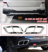 Uitlaatsierstuk Voor Bmw X5 G05 X6 G06 X7 G07 2019 2020 2021 2 Stuks Auto Uitlaat Uitlaatpijp Staart Cover Trim Exterieur Aluminium Hoogglans Zwart Uitlaat Tip