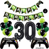 Snoes Mega Game Gamers Helium Verjaardags Ballonnen Feestdecoratie Black Cijfer Ballon nr 30