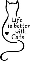 life is better with cats wall sticker fenêtre autocollant autocollant de voiture ordinateur portable autocollant noir