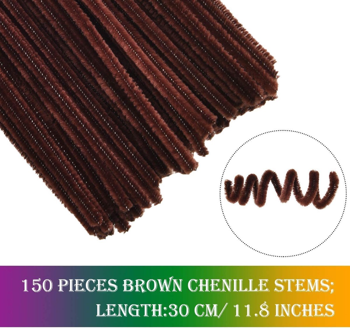 Kit 450 Pièces Cure-pipes Marron - Avec Pompons Rouges, Yeux Mobiles - Pour Bricolage Noël, DIY, Déco