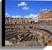Canvas - Binnenkant van het Colesseum in Rome, Italië - 30x30 cm Foto op Canvas Schilderij (Wanddecoratie op Canvas)