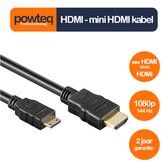Mini HDMI naar HDMI kabel - 3 meter - HDMI C naar HDMI A - HDMI 1.4 - Gold plated - 4k UHD (40 Hz), 1080p (144 Hz)