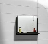 Miroir de salle de bain - Étagère - Luna 60 x 50 - Zwart mat