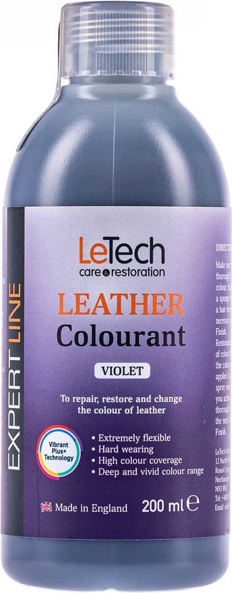 LeTech Leather Colorant VIOLET - PAARS (100ml) - leerverf - lederverf - sneakerverf