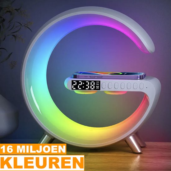 Wake Up Light Wekker Wekkeradio Met Draadloze Oplader Bluetooth Speaker