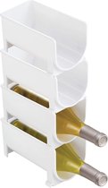 Flessenrek - Stapelbare waterflessenopslag - Ideaal als wijnflessenrek of wijnflessenhouder - 4 stuks, wit