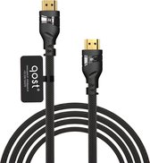 Qost® - HDMI 2.1 kabel - 8K60/4K120 - HDR - Gevlochten/braided kabel - Zwart - 1.5 meter