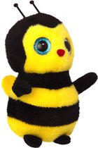 Knuffel Bij - geel met zwart - pluche - bijen knuffeldier - 17 x 5 cm