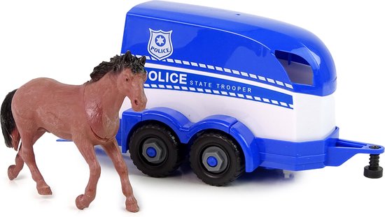 Policière avec cheval et remorque - 6922