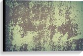 Canvas - Bruin met Groene Textuur op Muur - 60x40 cm Foto op Canvas Schilderij (Wanddecoratie op Canvas)