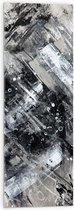 Acrylglas - Abstracte Verfmix van Zwart en Wit Tinten - 30x90 cm Foto op Acrylglas (Met Ophangsysteem)