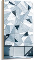 Hout - Abstracte Muur van Grijs Gebouw - 50x100 cm - 9 mm dik - Foto op Hout (Met Ophangsysteem)