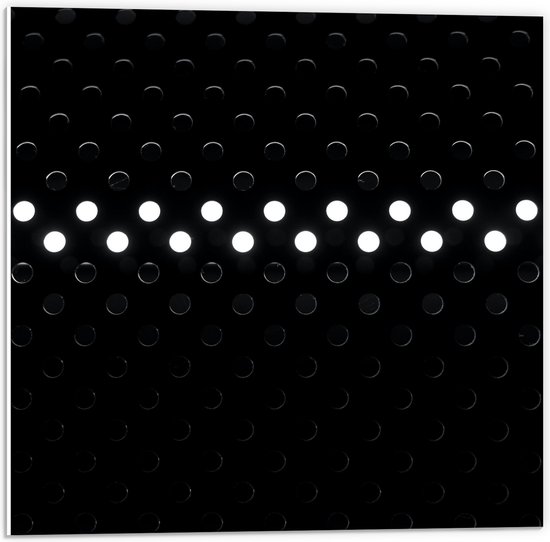 PVC Schuimplaat- Donkere en Lichte Rondjes op Donkere Ondergrond - 50x50 cm Foto op PVC Schuimplaat
