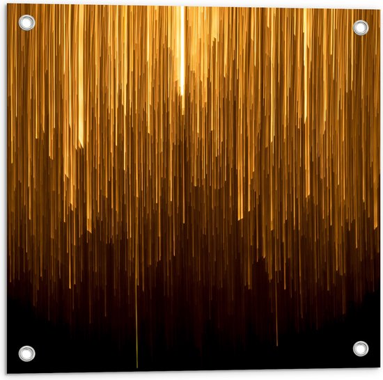 Tuinposter – Abstracte Gouden Strepen - 50x50 cm Foto op Tuinposter (wanddecoratie voor buiten en binnen)