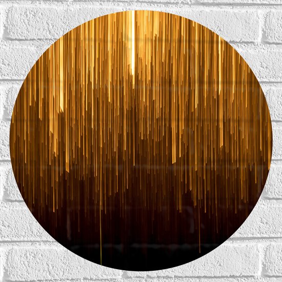 Muursticker Cirkel - Abstracte Gouden Strepen - 50x50 cm Foto op Muursticker