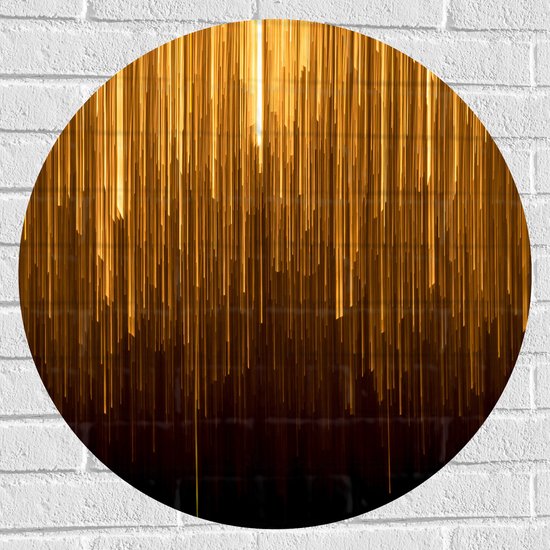 Muursticker Cirkel - Abstracte Gouden Strepen - 70x70 cm Foto op Muursticker