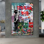Poster op Hoge kwaliteit pvc - 60x90cm (zonder frame) - Wall street Art - Wanddecoratie - Canvas - Dream Big Graffiti wallpaper - Uniek design