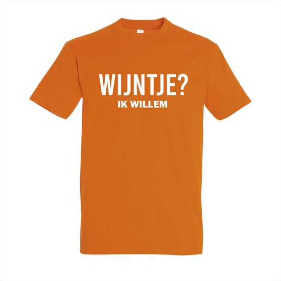 Koningsdag t shirt - Wijntje? Ik Willem - Maat 2XL - ik willem shirts - koningsdag kleding - koningsdag accessoires - koningsdag shirt