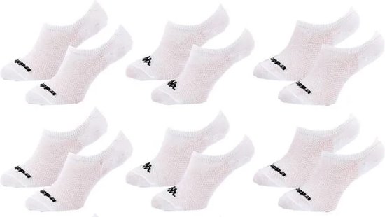 Kappa bas pieds invisibles dames blanc 6 paires taille 36/41