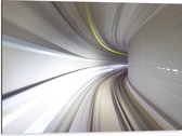 Dibond - Abstracte Tunnel in Grijs Tinten - 80x60 cm Foto op Aluminium (Met Ophangsysteem)