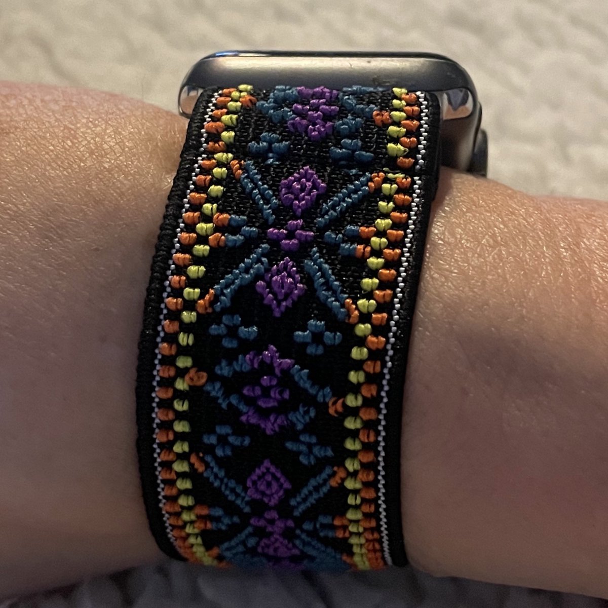 Applewatch loop horlogebandje gekleurd ingeweven elastische band 42-44-45mm Bohemian stijl
