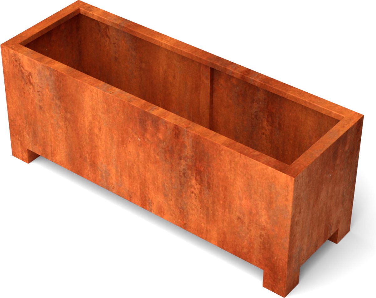Plantenbak Artesa Cortenstaal met 90mm poten 2000x500x600mm (LxBxH) - Materiaaldikte 2mm.