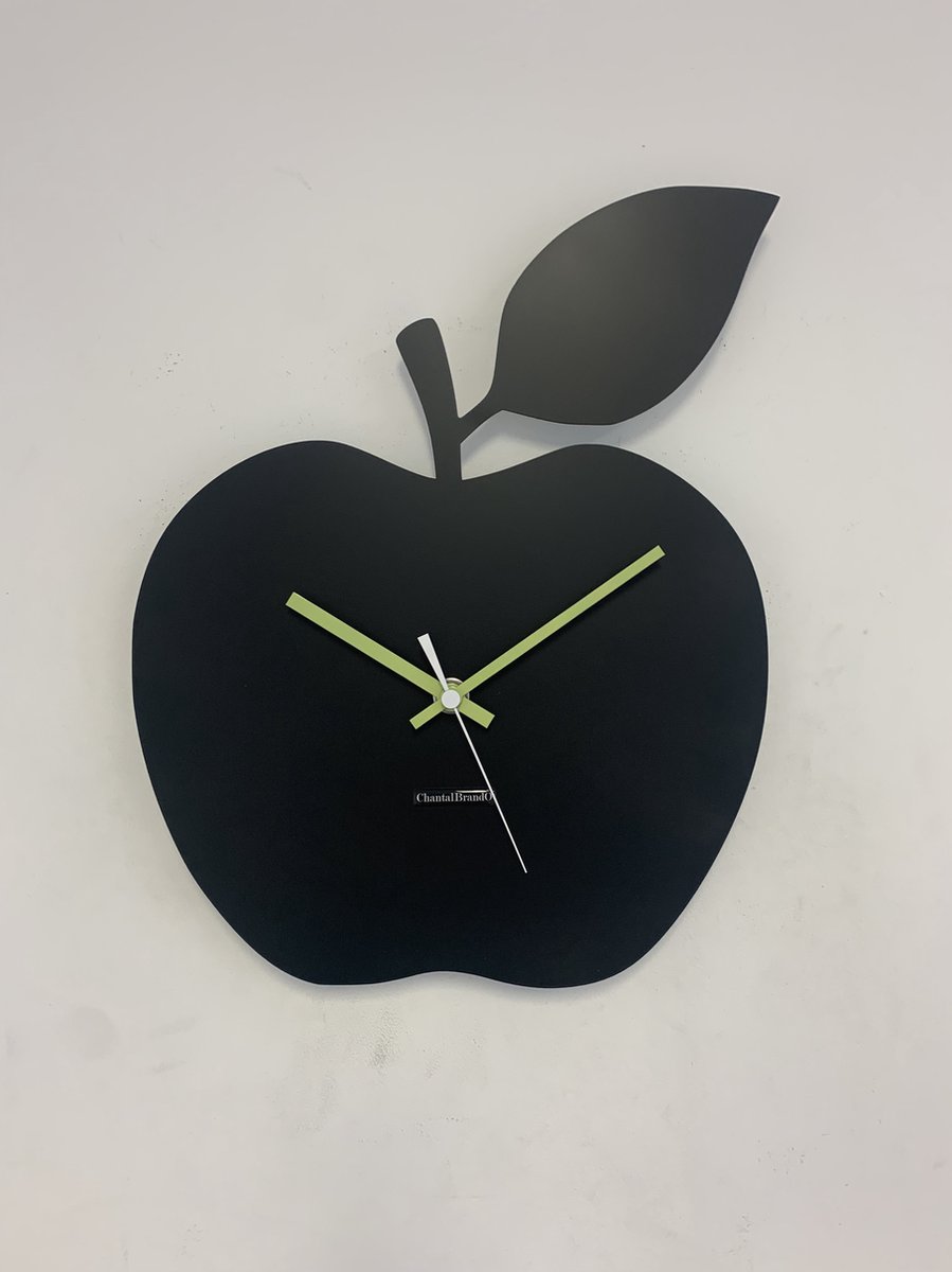 Wandklok ChantalBrandO BLACK APPEL -- MODERN DESIGN --