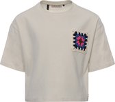 Looxs Revolution Oversized Crop T-shirt Tops & T-shirts Meisjes - Shirt - Gebroken wit - Maat 152
