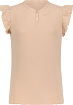 T-shirt fille NoBell avec col en V et boutons Rose Sand