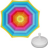 Parasol - Regenboog - D180 cm - incl. draagtas - parasolvoet - 42 cm