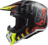 LS2 Mx703 C X-Force Barrier H-V Yellow Red L - Maat L - Helm