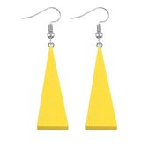 Zilveren -gele -houten oorhangers-Saheli-Charme Bijoux
