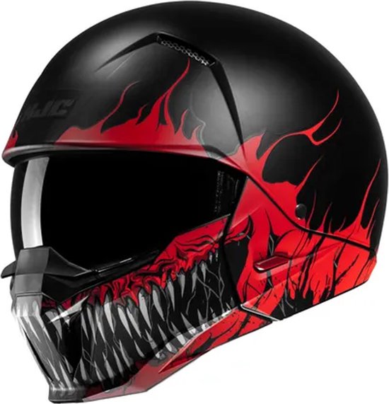 Hjc I20 Scraw Zwart Rood Mc1Sf Jethelm - Maat S - Helm
