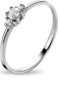 Twice As Nice Ring in zilver, 3 kleine zirkonia  52